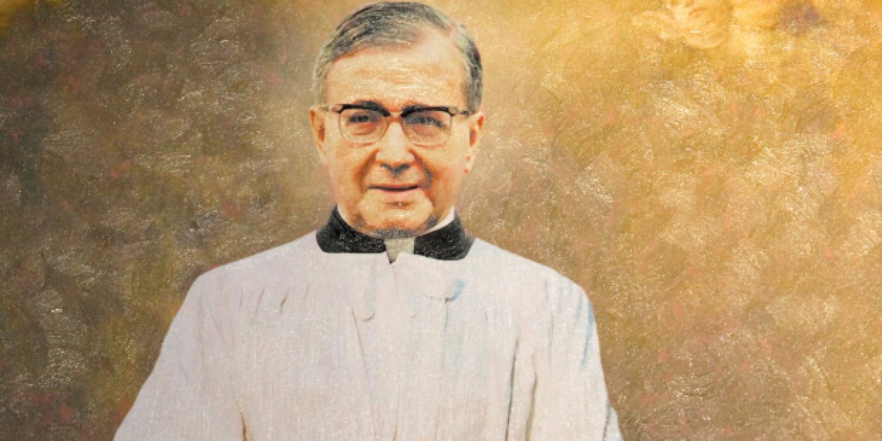 Painting depicting Opus Dei founder Josemaria Escriva in Iglesia San Juan